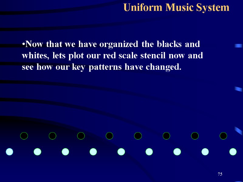 75 Uniform Music System Now that we have organized the blacks and whites, lets